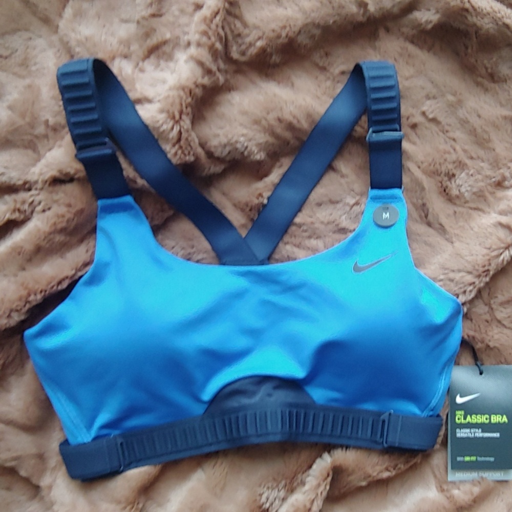 Nike Classic Dri-Fit Blue Adjustable Sports Bra
